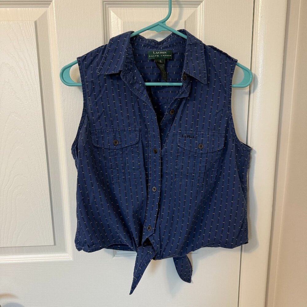 Lauren Ralph Lauren Women's Sleeveless Button-Down‎ Size 8